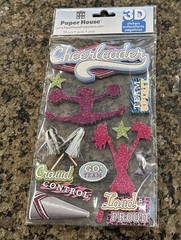 Paper House CHEERLEADING 3D Stickers Cheerleader Team Spirit Glitter