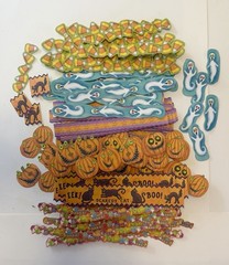K&Company Halloween Scrapbook Adhesive Borders Huge Lot 75 pcs ++ Tim Coffey