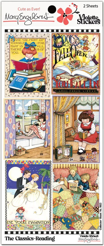 Mary Engelbreit Stickers 2 Sheets Whimsical Classics Reading Books Imagination