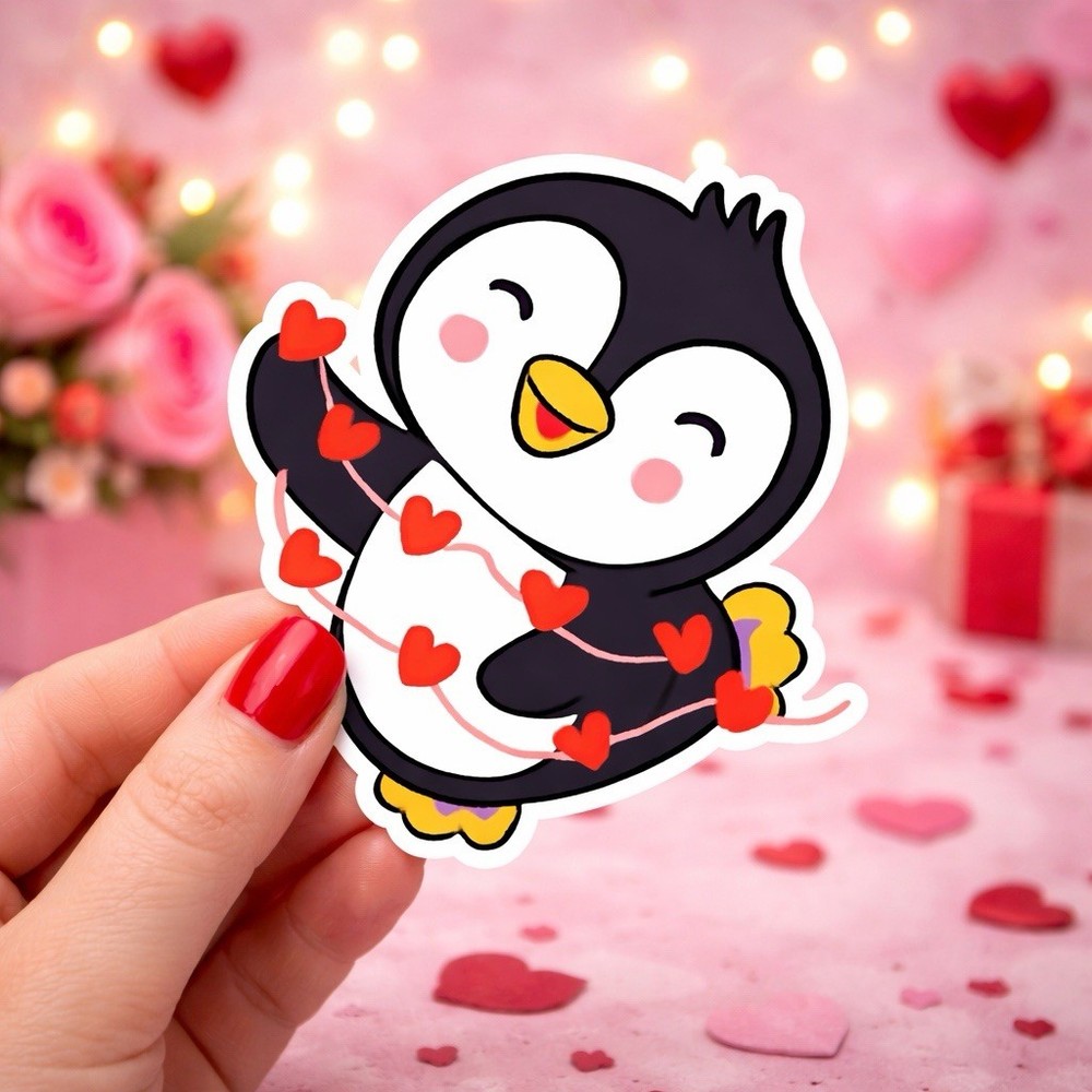 Valentine’s Day Cute Animals Sticker Set – 12 Piece