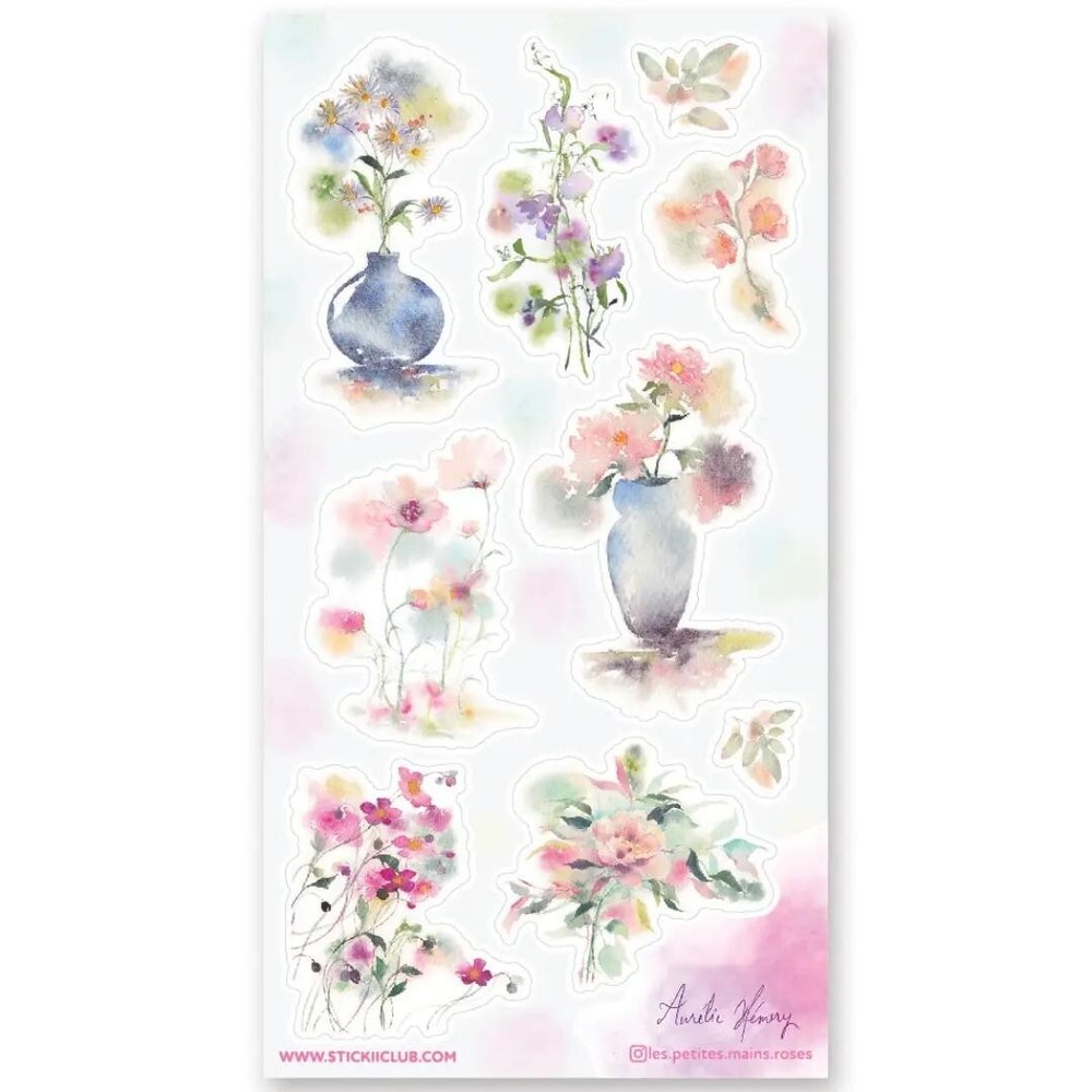 Pretty Pastel Florals – Sticker Sheet – Flowers -New in Packaging