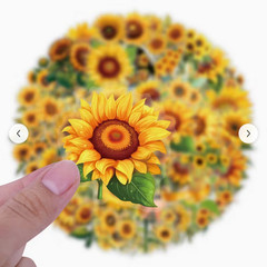 25 PIECES BRIGHT BEAUTIFUL SUNFLOWERS STICKERS SCRAPBOOK JUNK JOURNAL PHONE PC