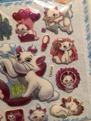 Disney Marie Cat Large Puffy Glitter Sticker Sheet Scrapbook Kids Collecting