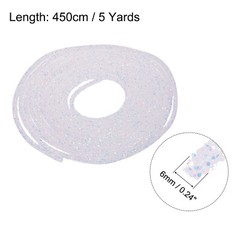 5 Yard 6mm Glitter Sequins Rope Sequins Rhinestone Cord Clear White