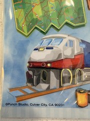 Punch Studio 3-Dimensional Stickers Train Luggage Map Plane Ticket Scrapbooking