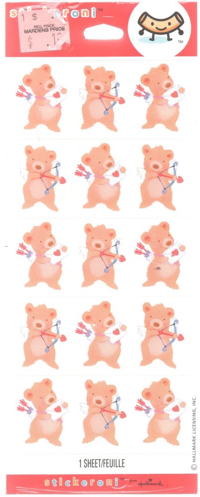 Hallmark Stickeroni Valentine’s Day Stickers Cupid Bear Love NIP