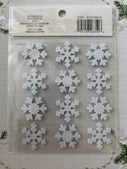 RECOLLECTIONS CHRISTMAS STICKERS GLITTER SNOWFLAKES 12 PC EMBELLISHMENTS