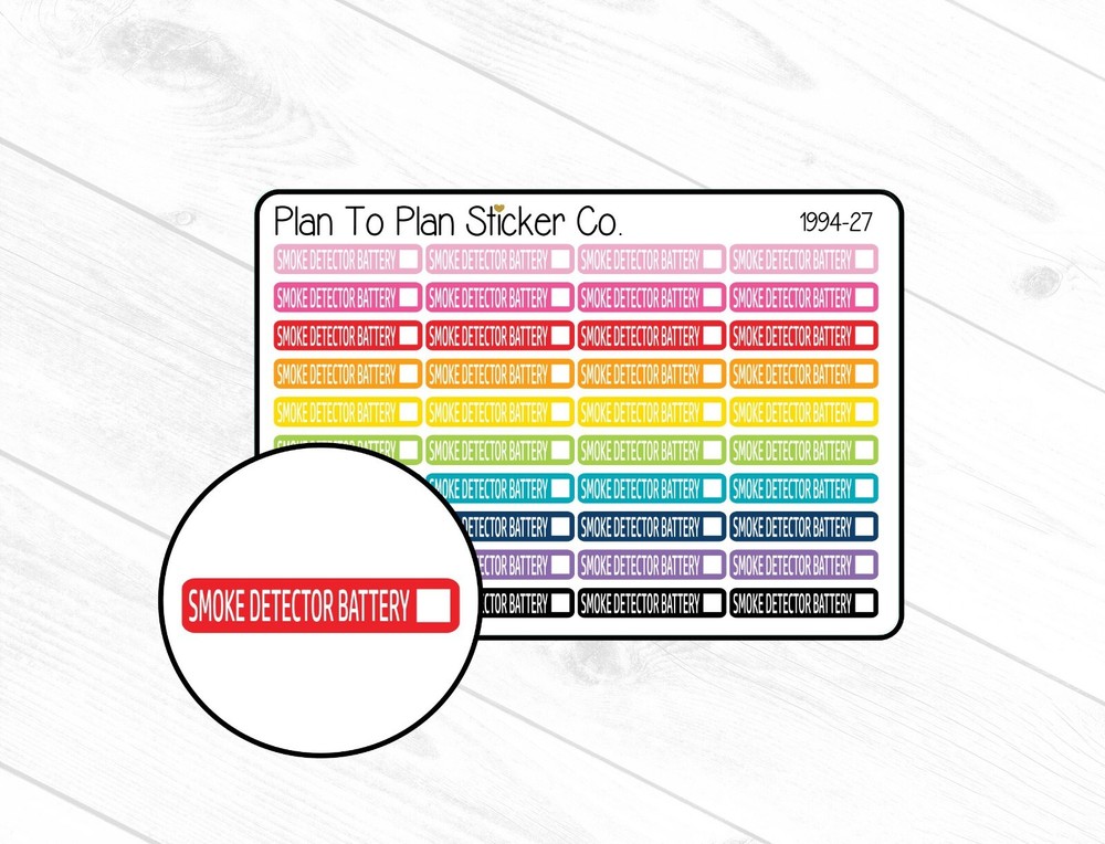 1994-27~~Change Smoke Detector Battery Planner Stickers.