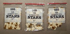 3 Packs Vintage Gold Star Foil Gummed Stickers (1/2″, 125 per pack, 375 total)