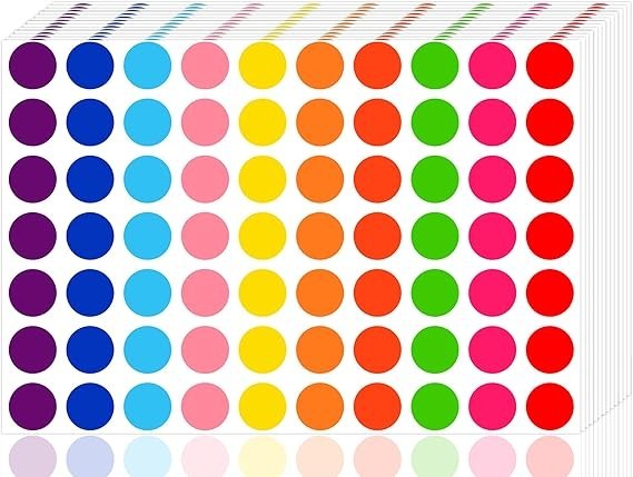 3500 Pcs Colored Dot Stickers, 3/4″ Label Sticker round Color Coding Labels