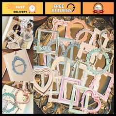100 Pcs Vintage Decorative Stickers for Scrapbooking, Planners, Crafts & Journal