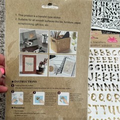 Crafter’s Square Rub-On Transfers Lot of 14 Gold Foil Alphabet Succulent Crafts