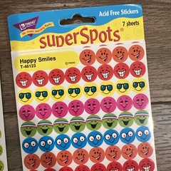 Vintage Super Spots Stickers NEW Trend Happy Sparkle Colorful Smiles RARE 1998