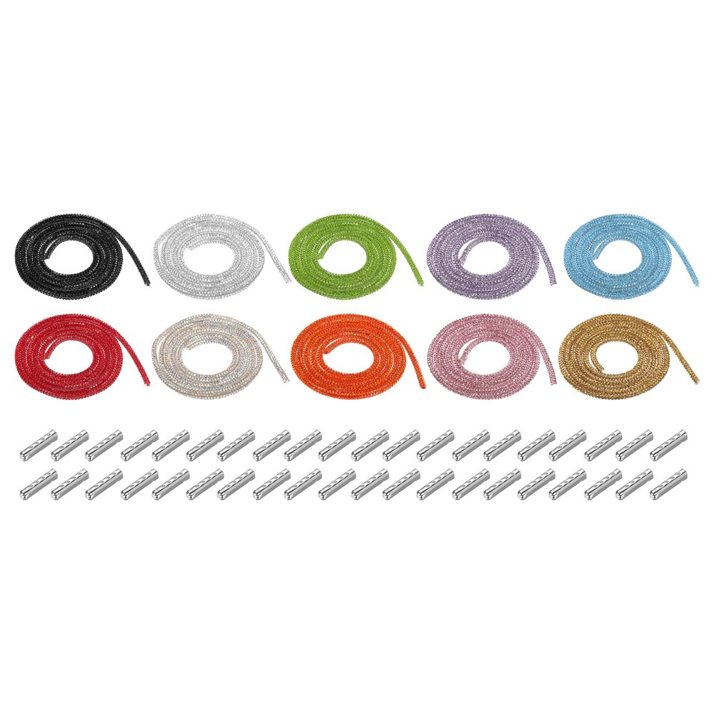 10Pcs 4mm x 1m Rhinestone Rope Crystal String 10 Colors
