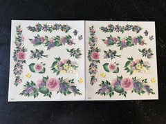 Plaid FolkArt Rub On Transfers 2001 Farmhouse Floral Sunflower Lot