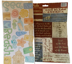 Rusty Pickle Scrapbook Summer Beach Vacation Travel & Patriotic Phrases Stickers