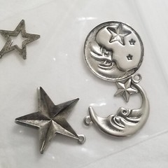 NEW Metal Charms CELESTIAL MOON STAR SUN Scrapbooks Crafts Silver Gold Tone -A