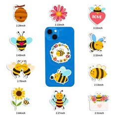 100pcs Bee Theme Waterproof Vinyl Stickers Bumble Bee Decor & Party Favors G…