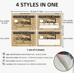 Vintage Distressed Railroad Train RLC Credit Card StickerDecal Skin Cover Lotx4