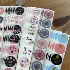 200pcs Cute Thank You Stickers 1” Small Business for Decorate Envelopes Sealing