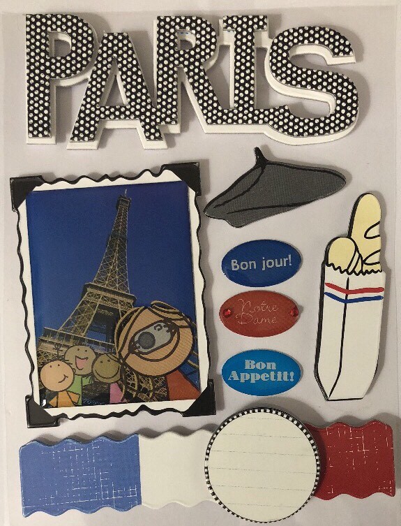 PARIS KIDS Dimensional Soft Spoken Stickers(8pc)MAMBI•France•Bon Jour*Notre Dame