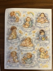 Glitter Baby Angels Stickers Mary Hamilton Vintage Two Sheets