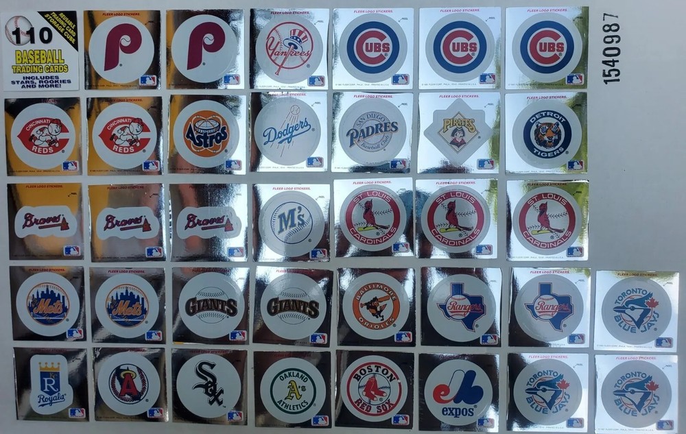 Vtg Fleer Ultra Logo Silver Hologram Stickers Lot 36 Major League Baseball MLB