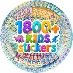 Stickers for Kids, 1800+ PCS 64 Sheets Dinosaur Ocean Animal Stickers, Waterp…
