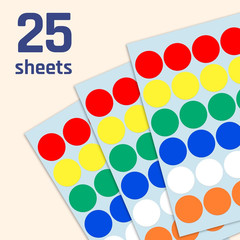 600 Pack, 1″ round Colored Dot Stickers Labels – 6 Colors