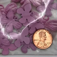 Webster’s Pages Butterfly Designer Charms, 10 pieces for Scrapbooks Lavender