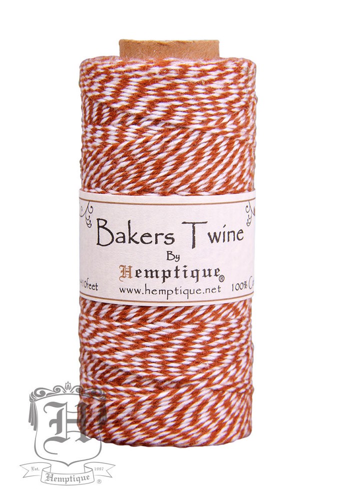 Hemptique Cotton Baker’s Twine Light Brown & White 2-Ply 1mm 410 ft 125 m
