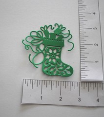 5 SML FRILLY CHRISTMAS STOCKING cardstock paper die cut embellishments scrapbook