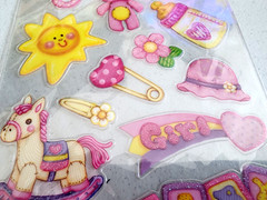 The Paper Studio Baby Girl Clear Stickers Whimsical Rabbit Rubber Ducky Crafts