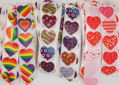 30 Heart Stickers/Various Styles/Scrapbooking/Crafts/Valentines/Journal/1 inch