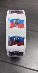 Haitian Flag Holographic STICKER Flag 1 Roll 450 Stickers New Haiti