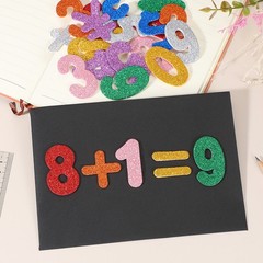 Number Foam Stickers, 72Pcs Numbers 0-9 EVA Self Adhesive Glitters, Blue