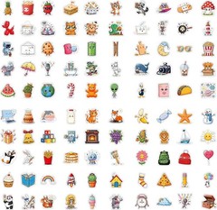 100 Fun Stickers for Kids – Waterproof Vinyl Mixed Theme Sticker Pack