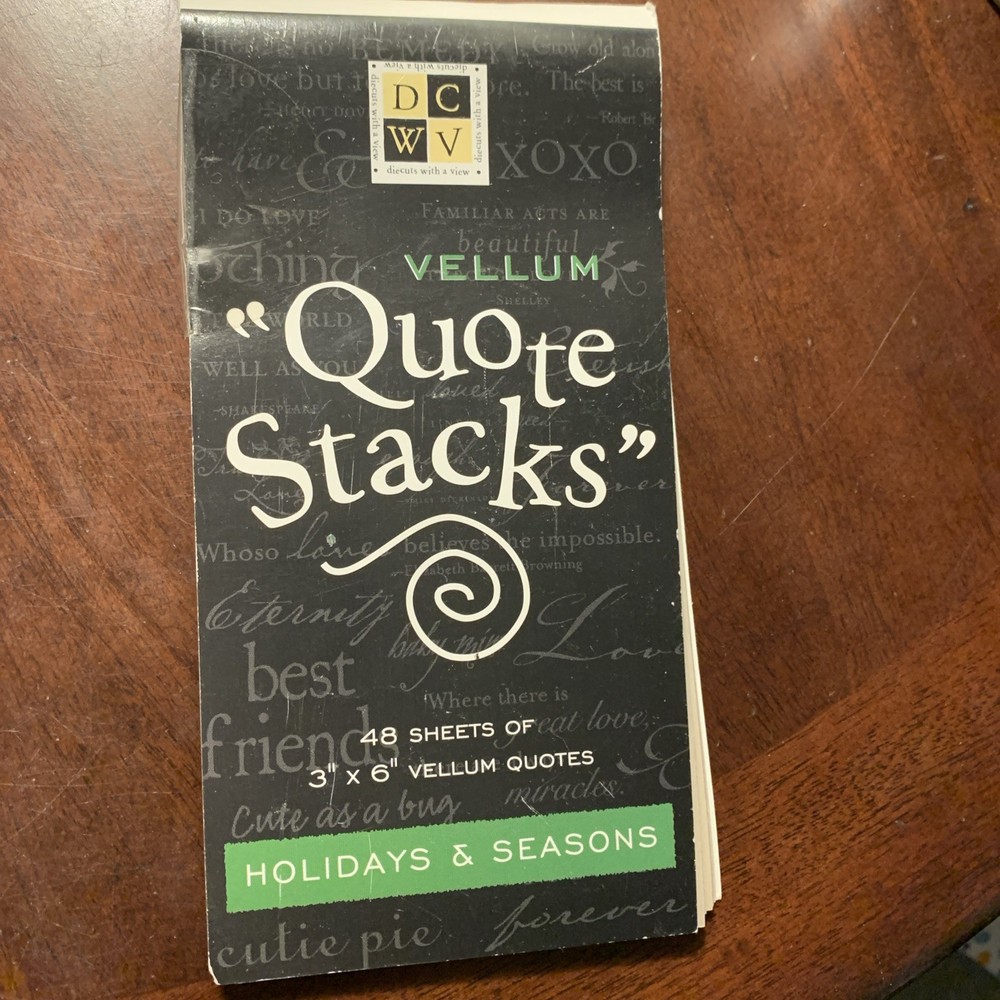 Vellum Quote Stacks Holidays & Seasons Great For Scrapbooking