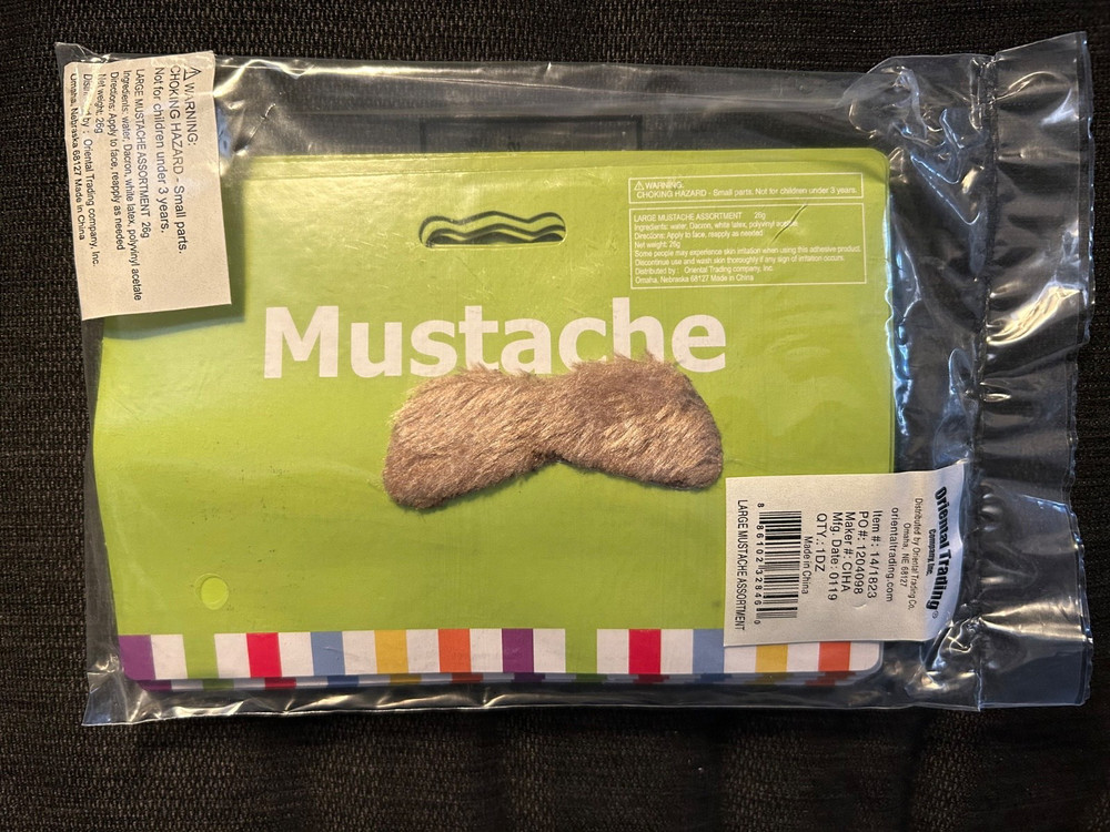 Oriental Trading Felt Mustache Stickers 12pc