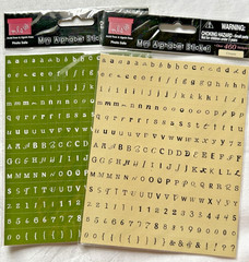 MY LITTLE SHOEBOX Scrapbook Mini Alphabet Stickers Apple Green & Cream 460 x 2