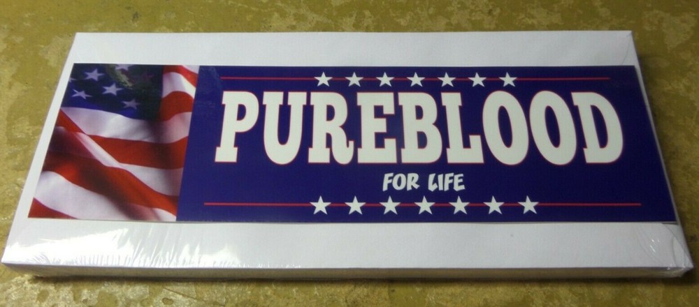  10″ x 3″ Pureblood Bumper Sticker 4 mil Laminated Polypropylene Waterproof