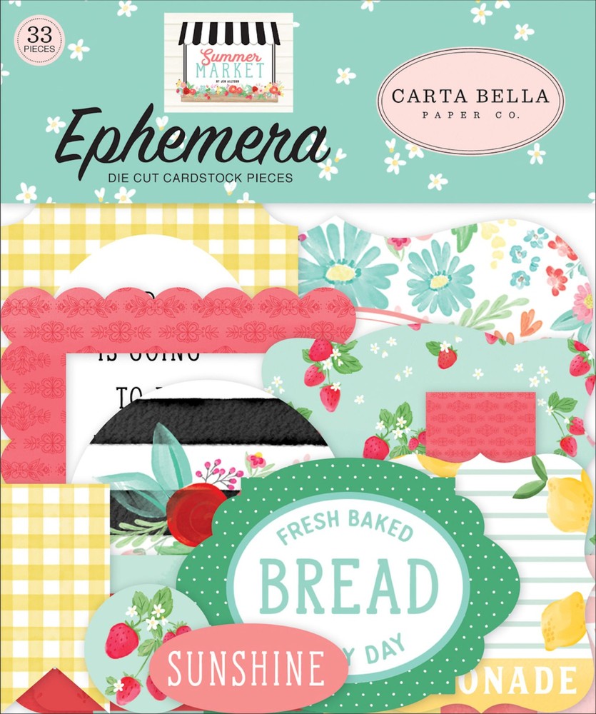 Carta Bella SUMMER MARKET EPHEMERA (33pc) DIE-CUTS scrapbooking