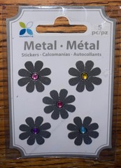 Lot Of 2 Scrapbook Interiors & Momenta Square Top Pink Nails ~Metal Flowers Gems