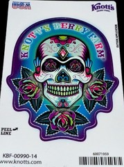 KNOTT’S BERRY FARM SKULL STICKER✨💜🌷💀🪻🩷✨3 1/4” X 2 3/4”✨GLOSSY✨KATRINA✨💚