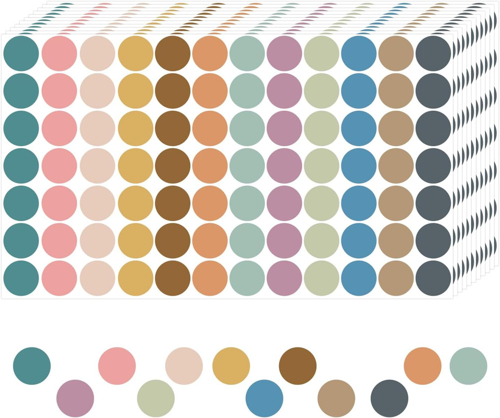 Boho 4200 PCS 0.75 Inch 12 Colors round Colored Dot Stickers