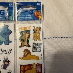 4 Packs Disney Dimensional Nemo, Monsters, Aladdin, Lion King stickers NEW