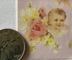 PINK BABY Stickers(10pc)Frances Meyer•Babies•Kids•Christening •Bows•Flowers•Face