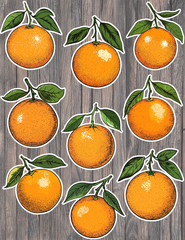 Simple Tangerine Die Cut Vinyl Stickers Set Scrapbooking Laptop Waterbottle