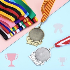 Award Neck Ribbons with Snap Clips, 100 Pack Polyester Medal Lanyards Blank A…