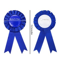 20 PCS Blank Award Ribbons Blue Prize DIY Satin Recognition Ribbon Contest
